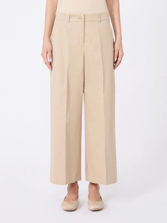 URIAL - Cotton satin cropped trousers
