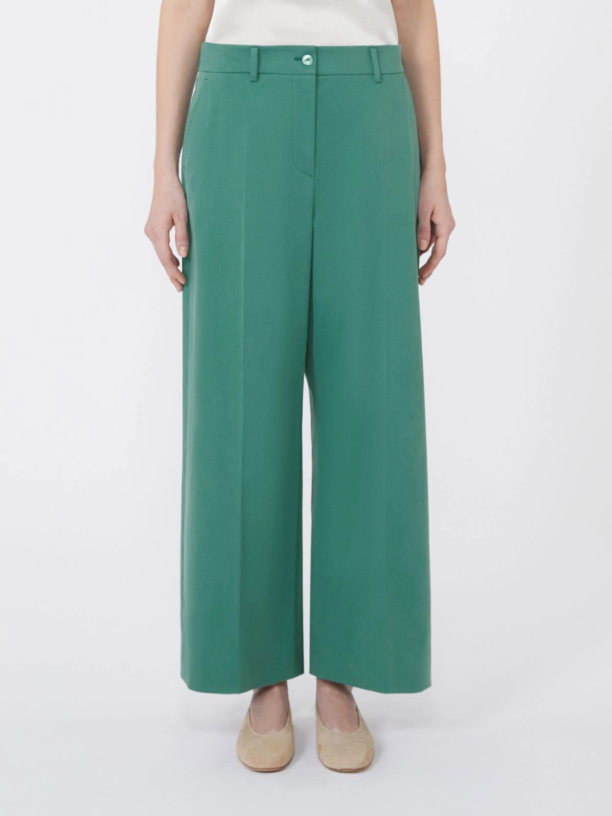 URIAL - Cotton satin cropped trousers