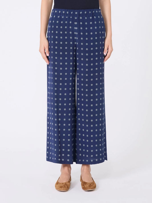 EUSEBIO - Printed silk cropped trousers