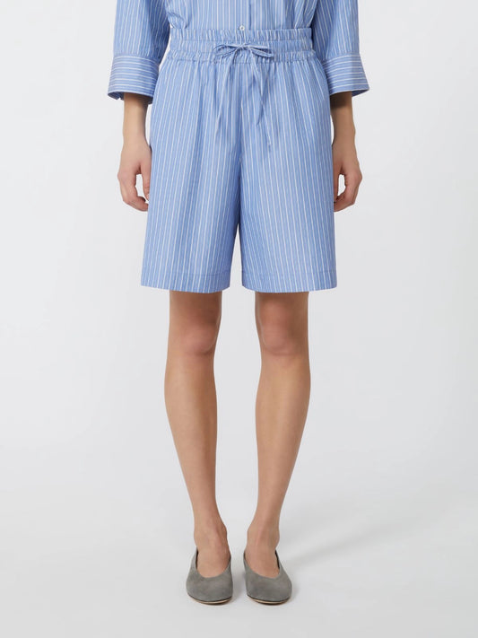 CORINTO - Striped poplin Bermuda shorts