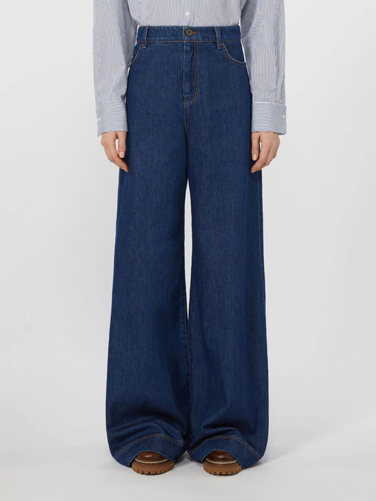 CIRO - Cotton denim wide-leg jeans
