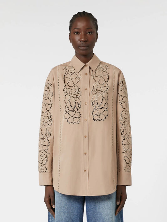 ELMI - Relaxed-fit embroidered poplin shirt