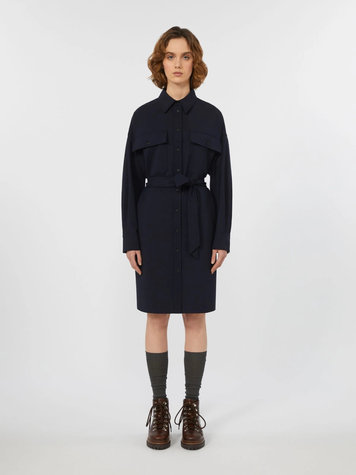 TIBERIO - Tech wool shirt dress