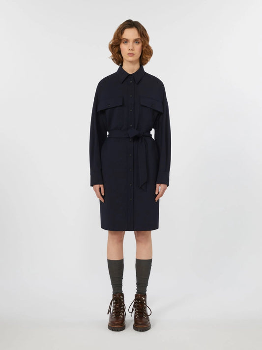 TIBERIO - Tech wool shirt dress