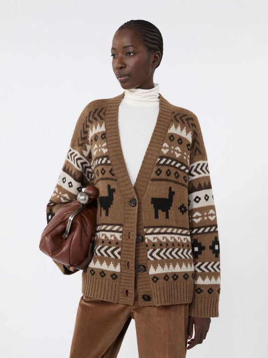 OVATTA - Wool and alpaca jacquard cardigan