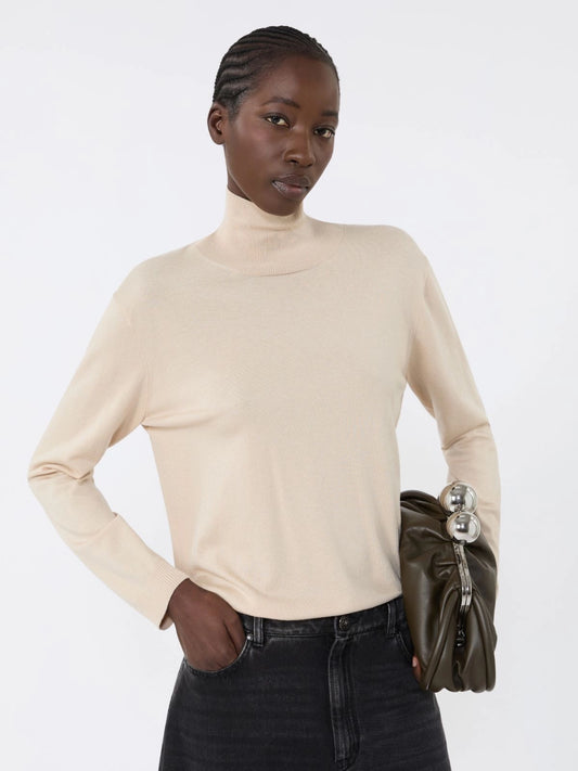 KIKU Wool and silk knit turtleneck