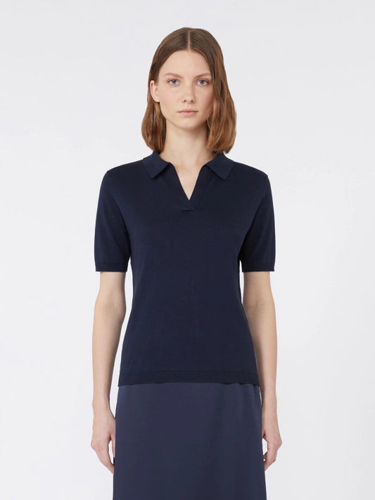 RONCOLO - Silk and cotton polo T-shirt