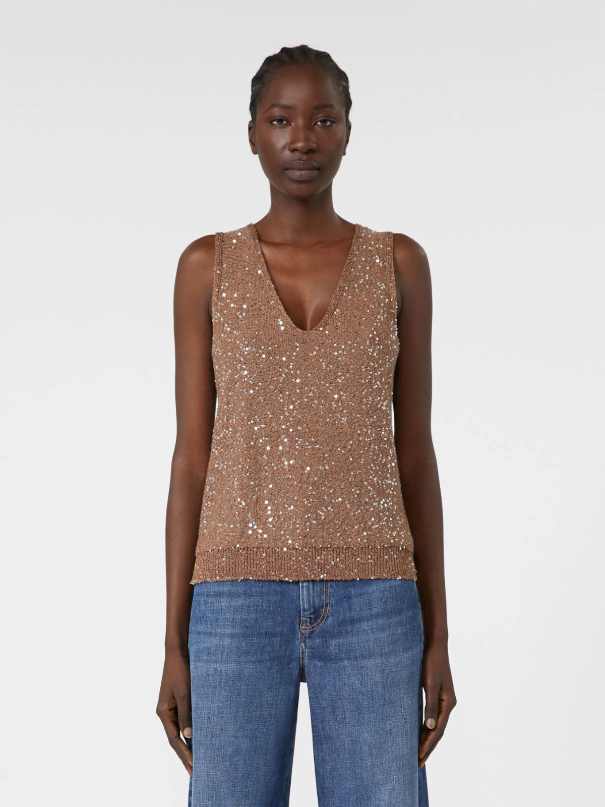 ACAICI - Sequinned knitted top