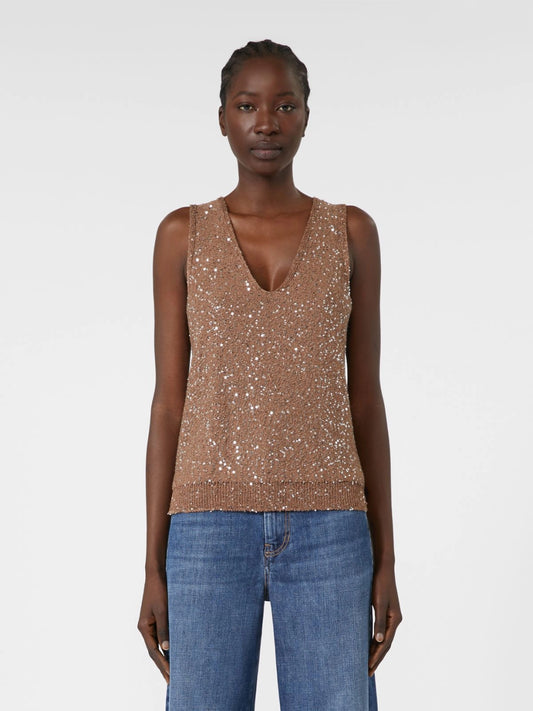 ACAICI - Sequinned knitted top