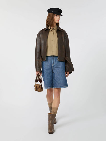 EGIZIO - Nappa leather biker jacket