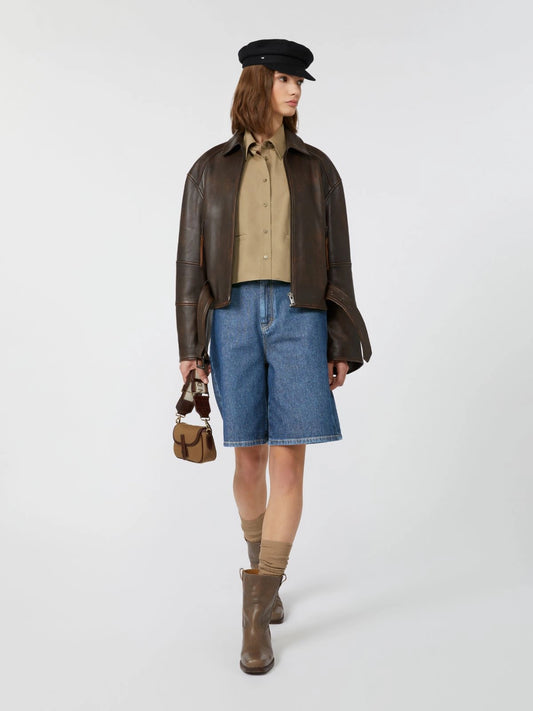 EGIZIO - Nappa leather biker jacket