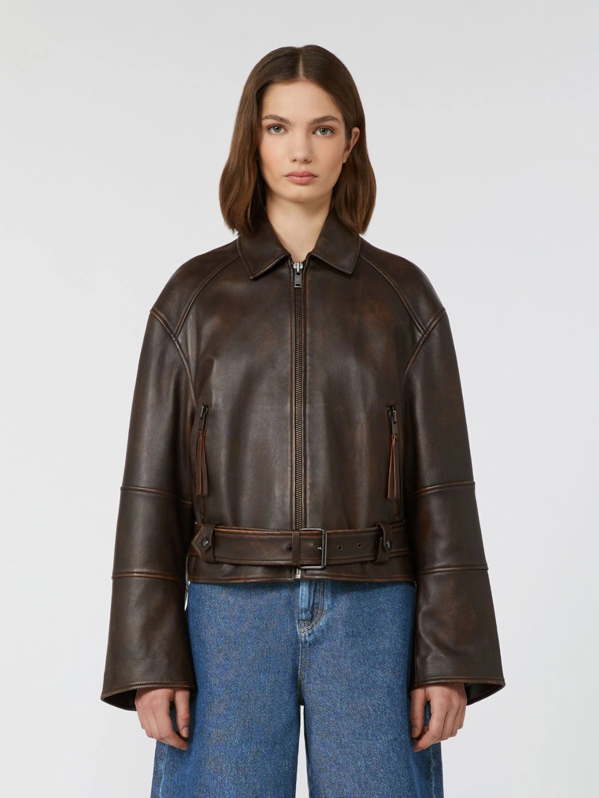 EGIZIO - Nappa leather biker jacket