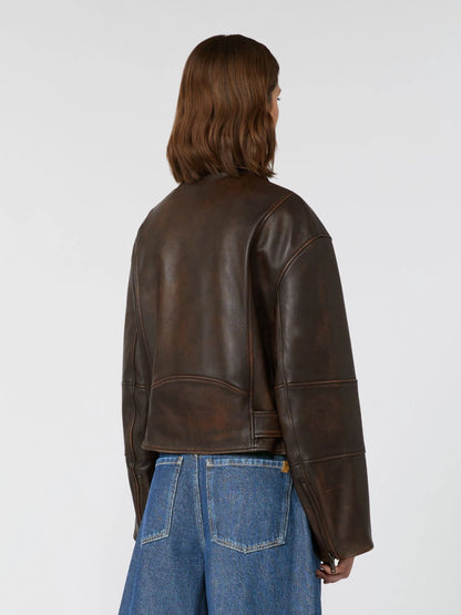 EGIZIO - Nappa leather biker jacket