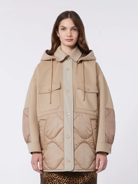 WKDOSSOLA - Padded coat in double-sided wool and nylon