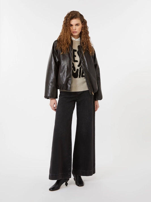 POTENTE - Cropped coated jersey bomber