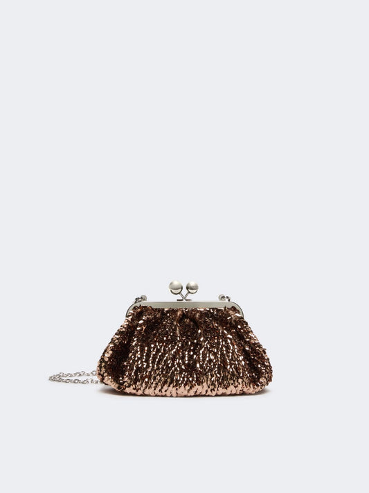 WKATARGA - Sequin-adorned small satin Pasticcino Bag