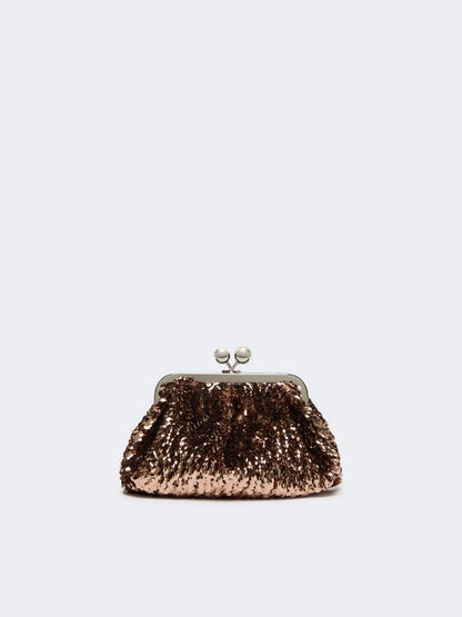 WKATARGA - Sequin-adorned small satin Pasticcino Bag