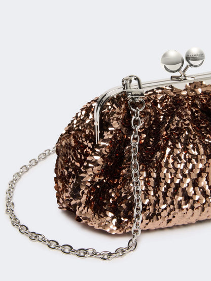 WKATARGA - Sequin-adorned small satin Pasticcino Bag