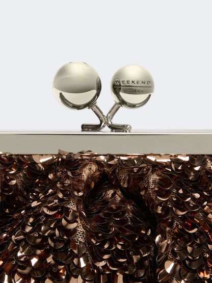 WKATARGA - Sequin-adorned small satin Pasticcino Bag