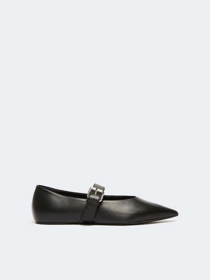 WKAGEL - Leather pointed-toe ballet flats