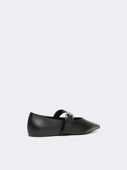 WKAGEL - Leather pointed-toe ballet flats