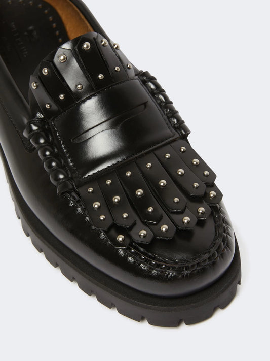 WEEKENDANLUG - Leather loafers with micro studs