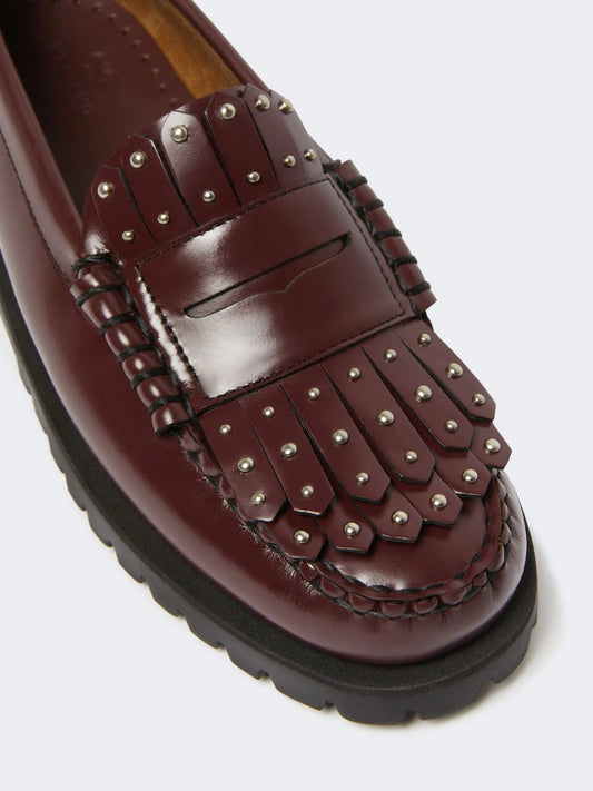 WEEKENDANLUG - Leather loafers with micro studs