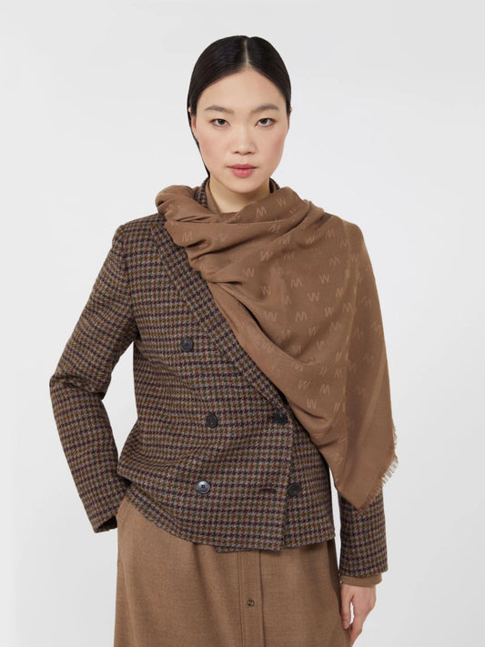 DIRE - Jacquard-knit viscose and wool shawl