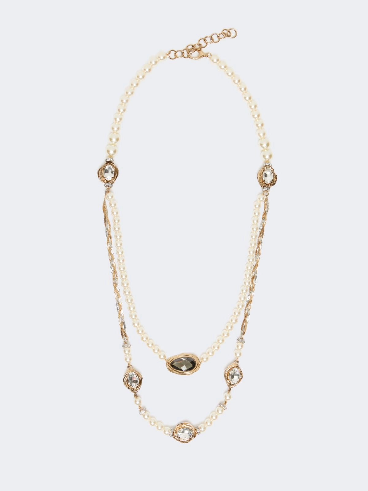 OMBROSA - Pearl and rhinestone-adorned necklace