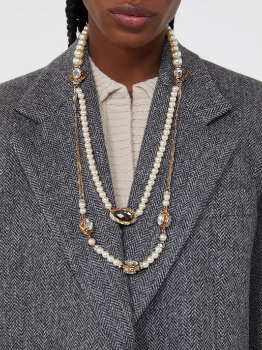 OMBROSA - Pearl and rhinestone-adorned necklace