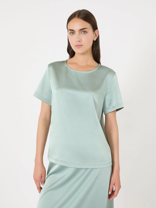 GILBERT - Satin and jersey T-shirt