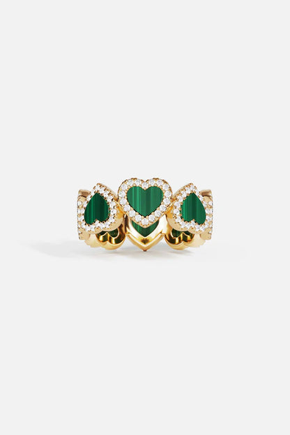 mediterranee - Malachite Heart Ring