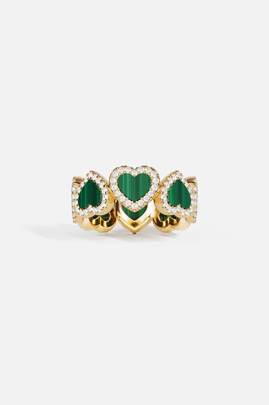 mediterranee - Malachite Heart Ring