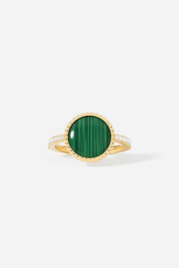 mediterranee - Malachite Météorites Ring