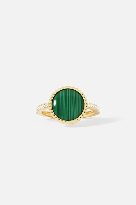 mediterranee - Malachite Météorites Ring