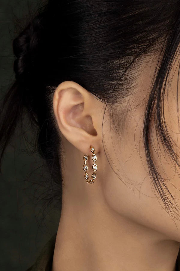 yacht club - Pavé Chain Earrings