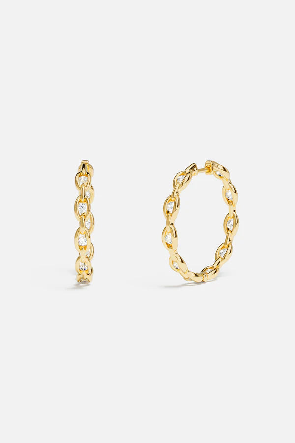 yacht club - Pavé Chain Earrings