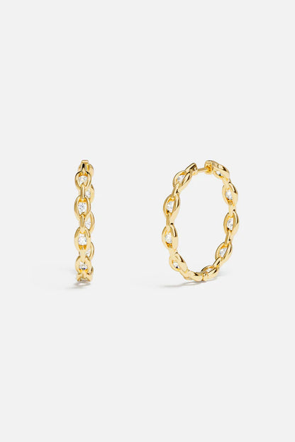 yacht club - Pavé Chain Earrings