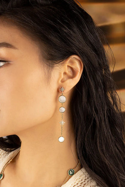 mediterranee - White Nacre Météorites Ear Jackets