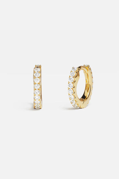 croisette - Pavé Gold Huggie Earrings