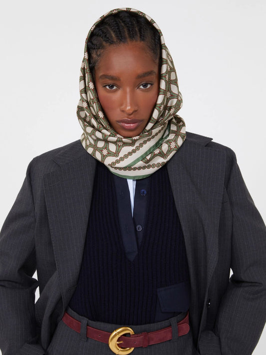 ONESTONEW - Printed silk twill scarf