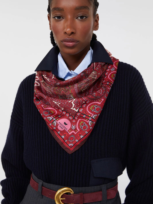 ONESTONEW - Printed silk twill scarf